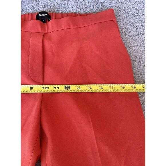 Theory sz 2 Treeca Pull On Modern Crepe 2 Coral  Straight Trouser Pants - Picture 6 of 10